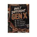 Gen X Leopard Throw Blanket – "Built Different" Microfiber Velveteen Blanket