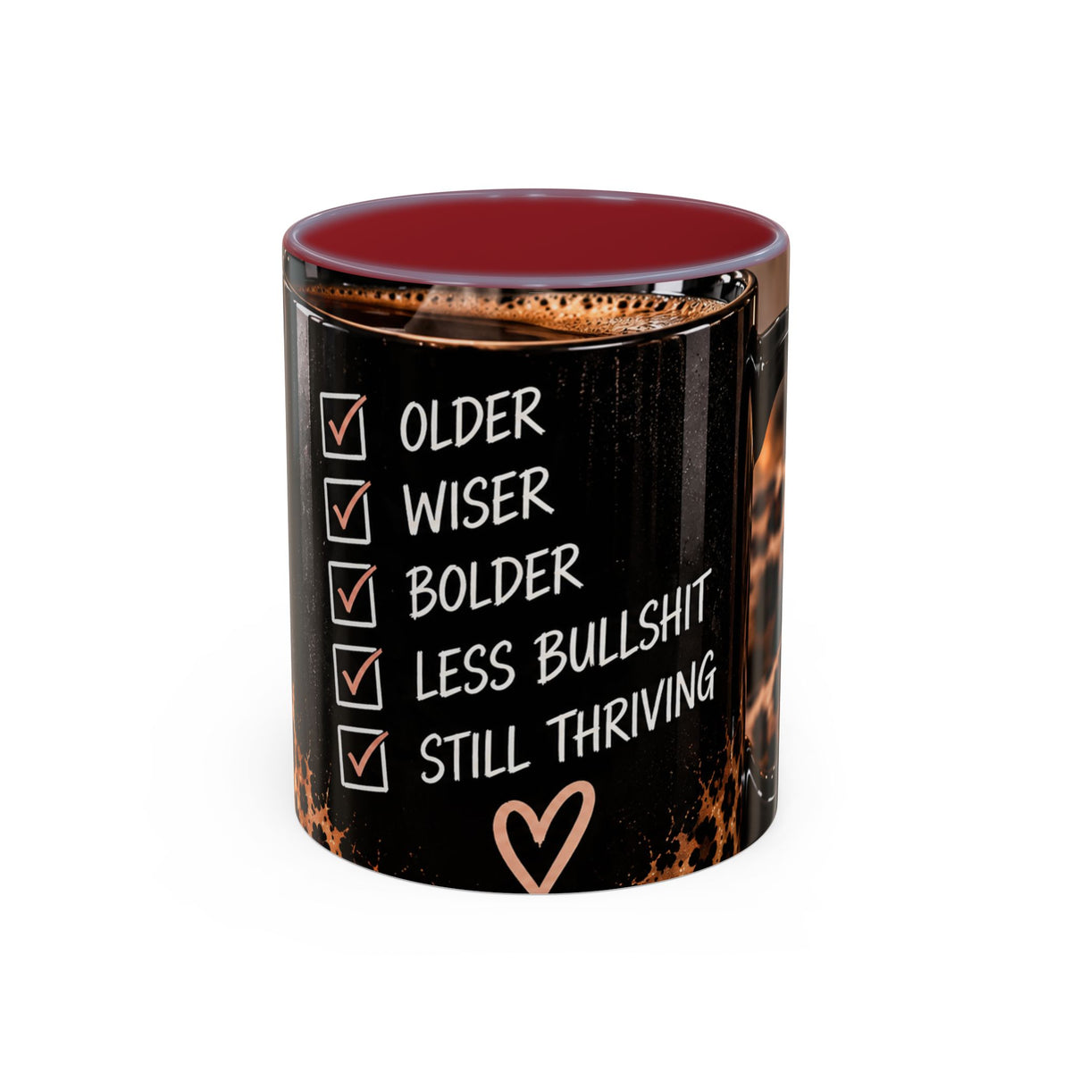 Still Thriving Coffee Mug — Older, Wiser, Bolder Leopard Accent 11/15oz