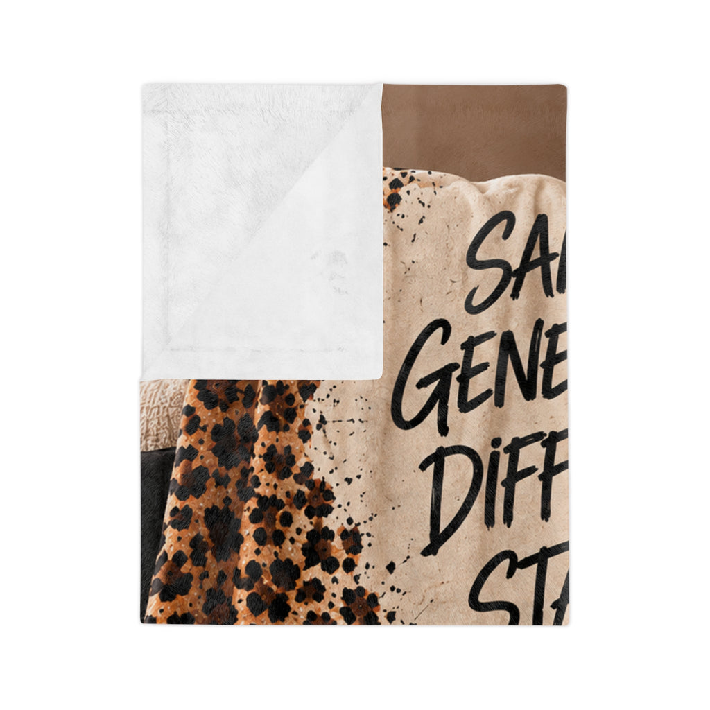 Leopard Sherpa Blanket – "Same Generation Different Standards" Cozy Throw