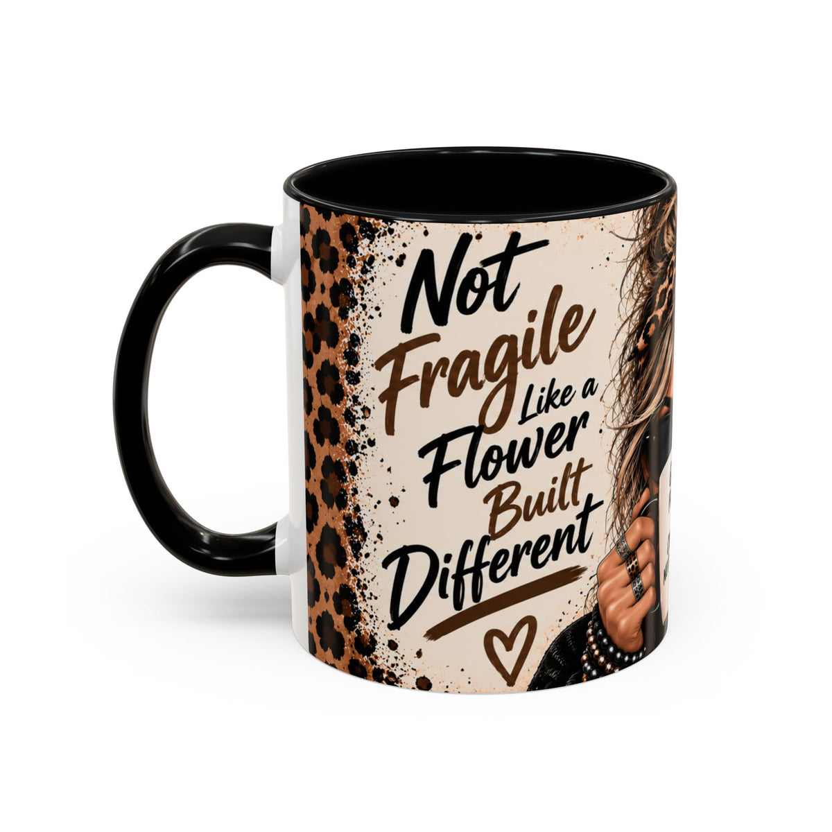 Gen X Coffee Mug - "Gen X Fueled by Choices Not Approval" Leopard Accent Mug