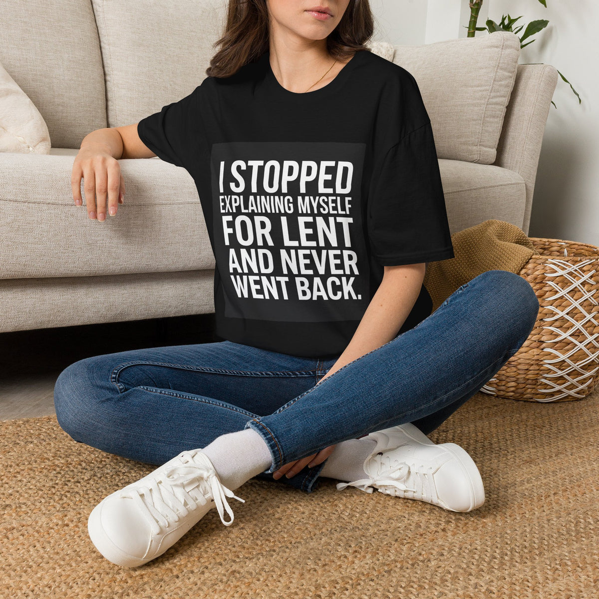 T-Shirt — I Stopped Explaining Myself For Lent Funny Christian Statement Tee