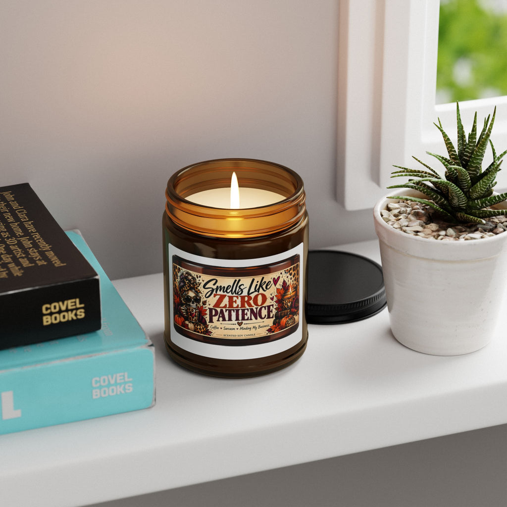 Smells Like Zero Patience Soy Candle — Amber Jar