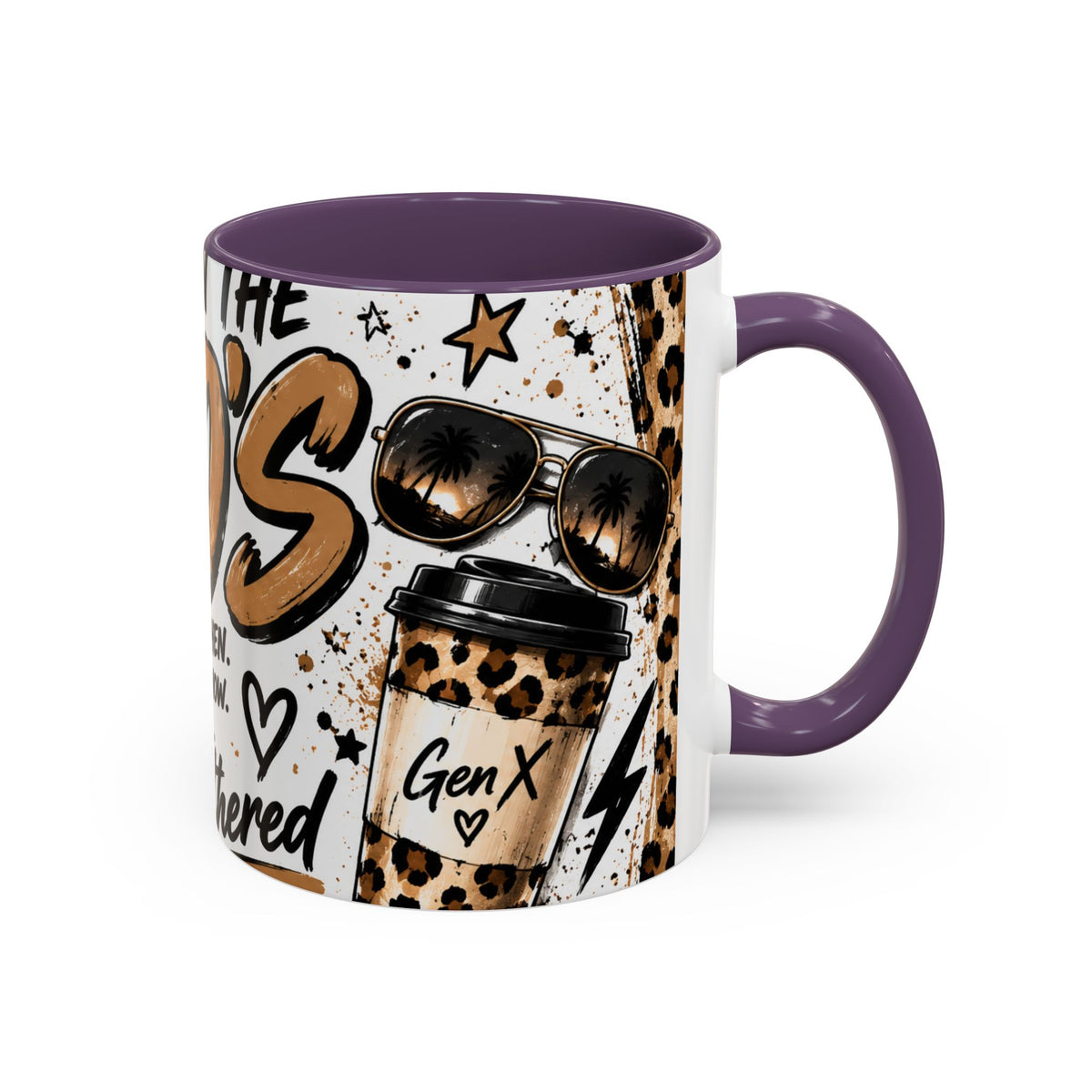 Built in the 80's Coffee Mug — Retro Gen X Leopard Travel Cup Design (11/15oz)
