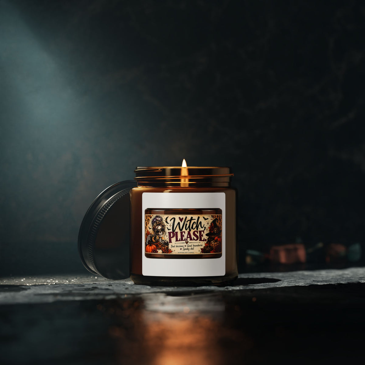 Witch Please label Candle | Amber Jar Soy Candle