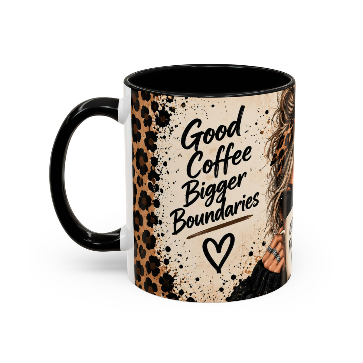 Gen X Fueled Accent Coffee Mug — “Same Attitude Different Decade” Leopard Design (11/15oz)
