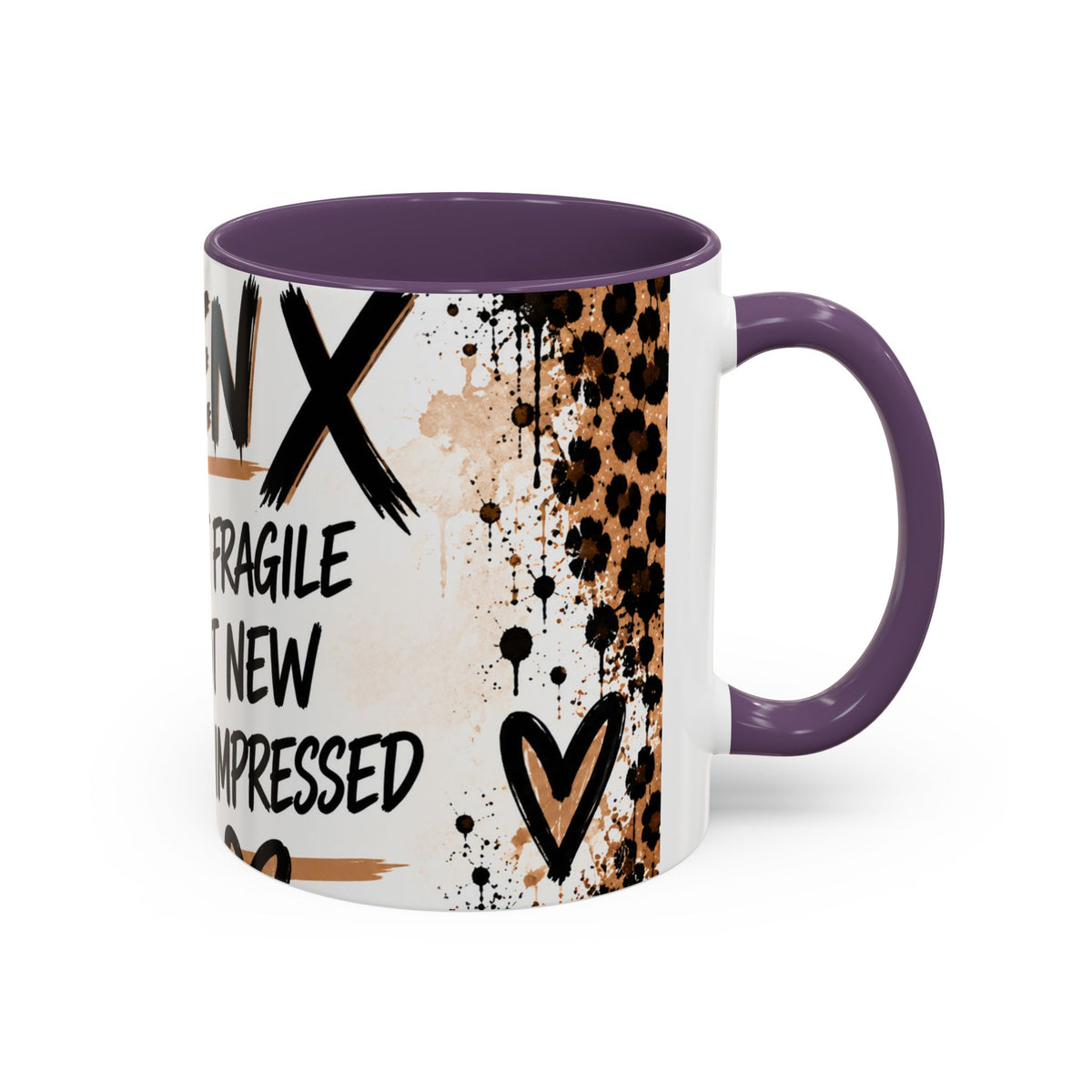 Gen X Coffee Mug — "Not Fragile, Not New, Not Impressed" Leopard Accent