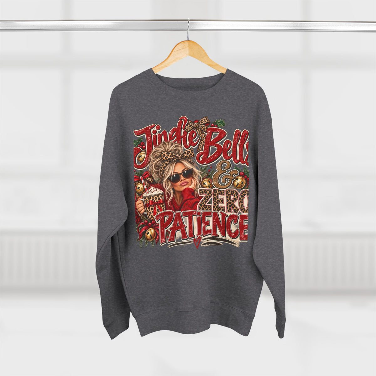 Jingle Bells & Zero Patience Sweatshirt - Funny Christmas Crewneck