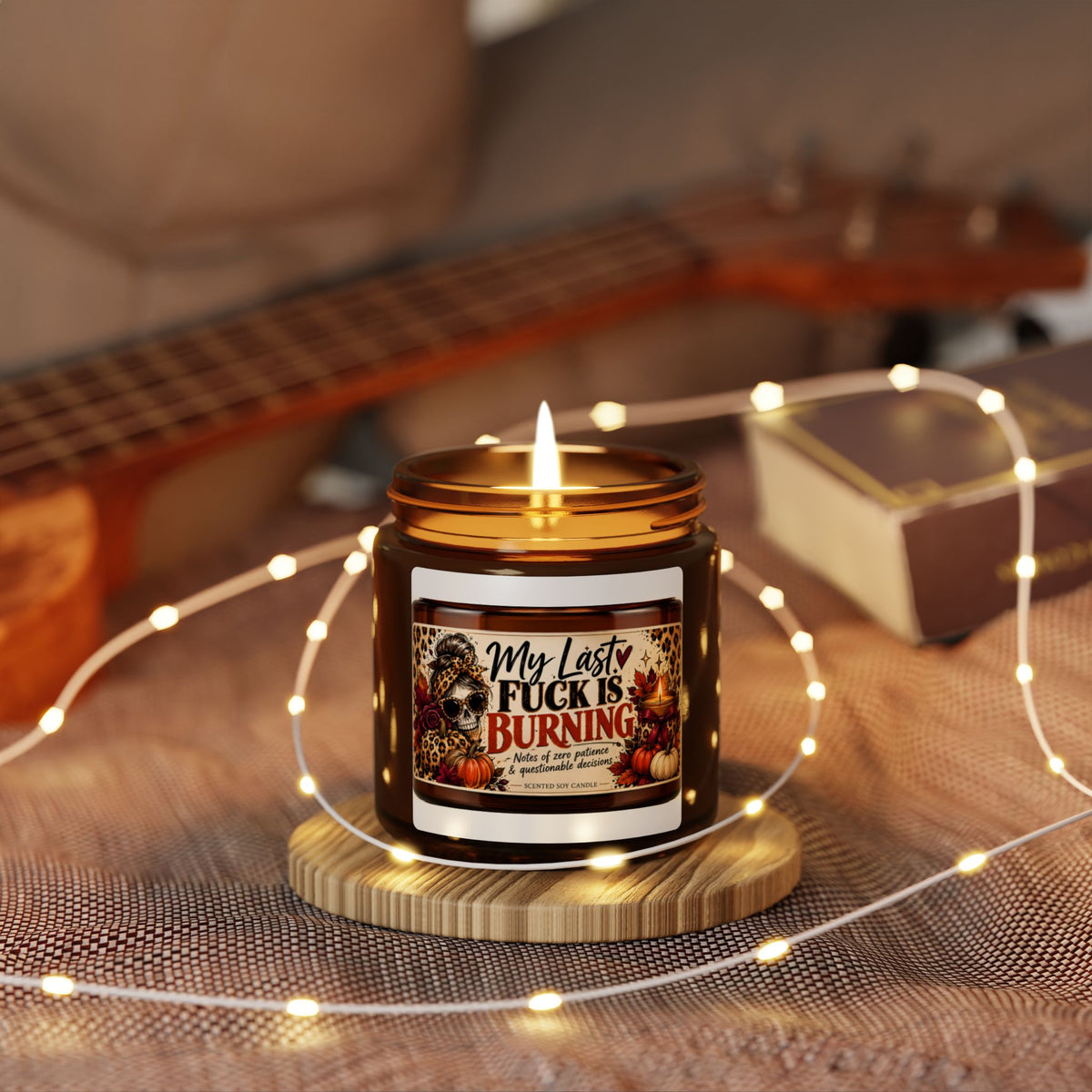 My Last Fuck Is Burning Candle | Scented Soy in Amber Jar