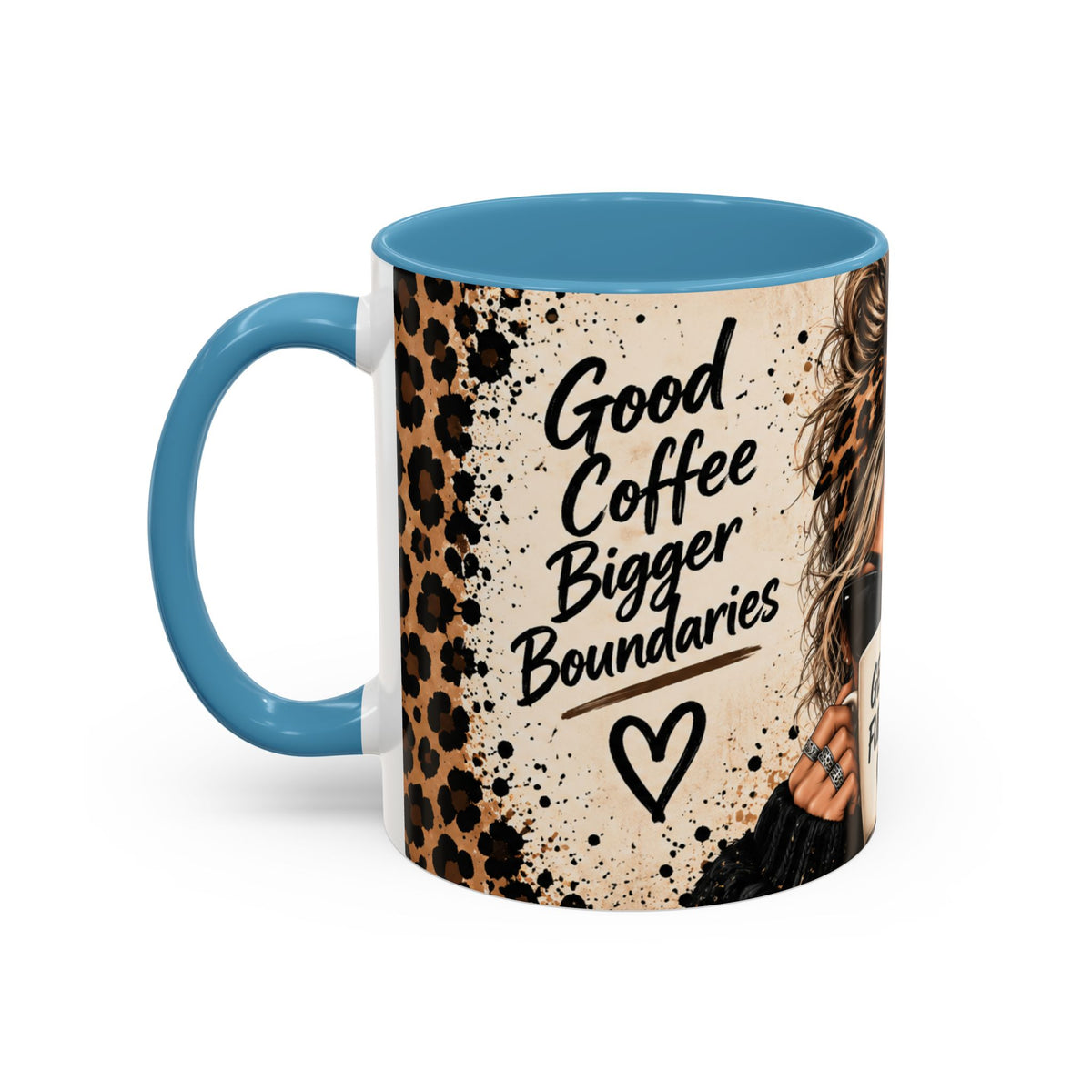 Gen X Fueled Accent Coffee Mug — “Same Attitude Different Decade” Leopard Design (11/15oz)