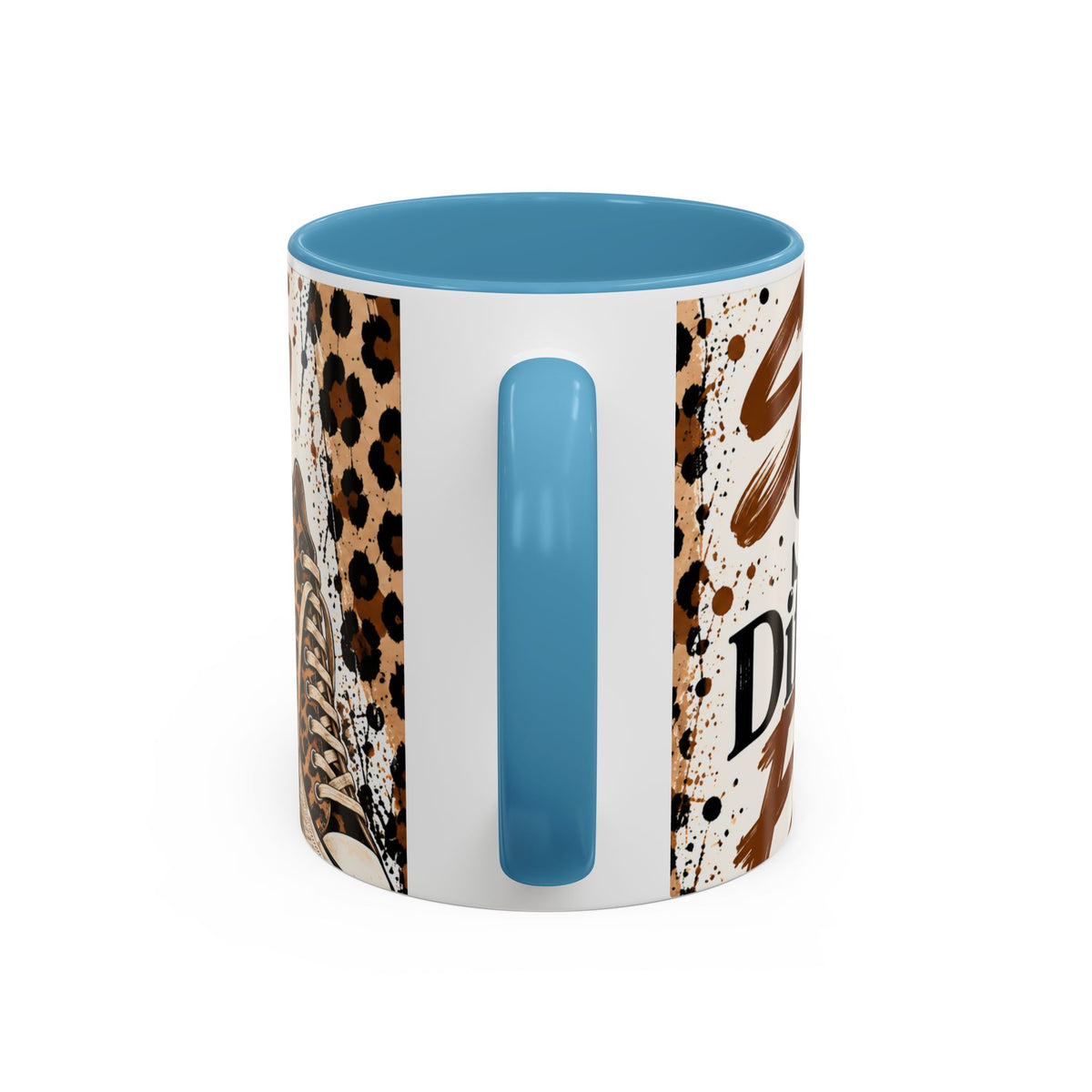 Coffee Lover Accent Mug — 'Good Coffee Bigger Mood' Leopard Design (11/15oz)