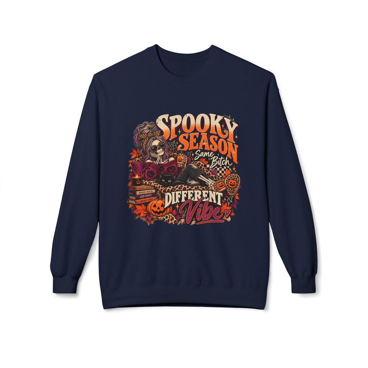 Spooky Season Crewneck Sweatshirt – Retro Halloween Graphic "Different Vibe"
