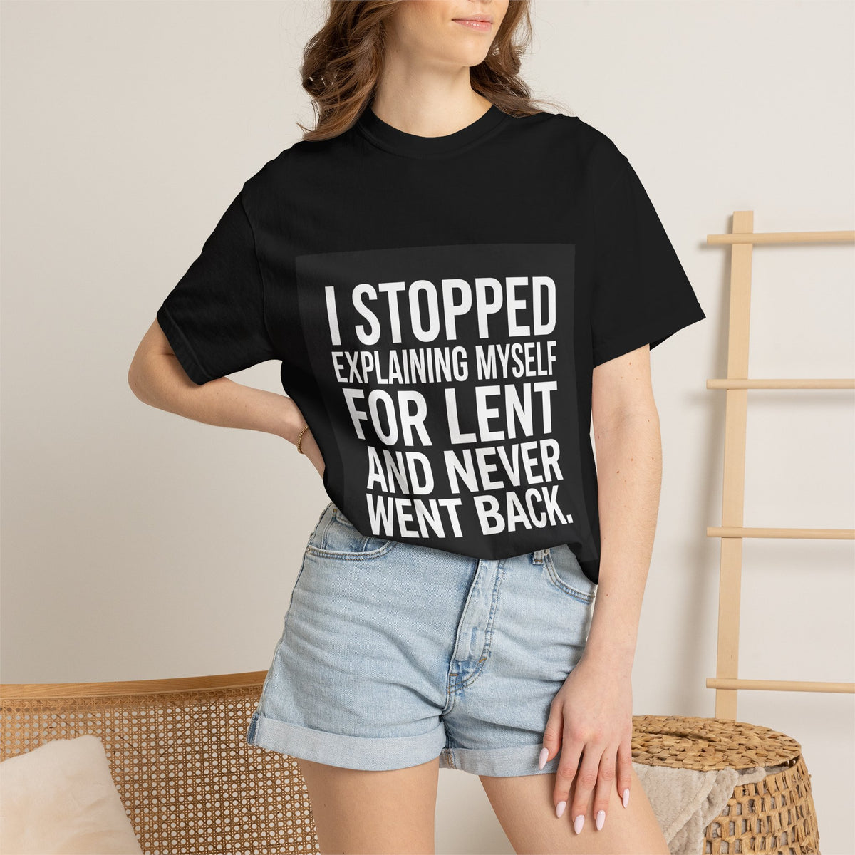 I Stopped Explaining Myself For Lent T-Shirt — Funny Christian Easter Tee