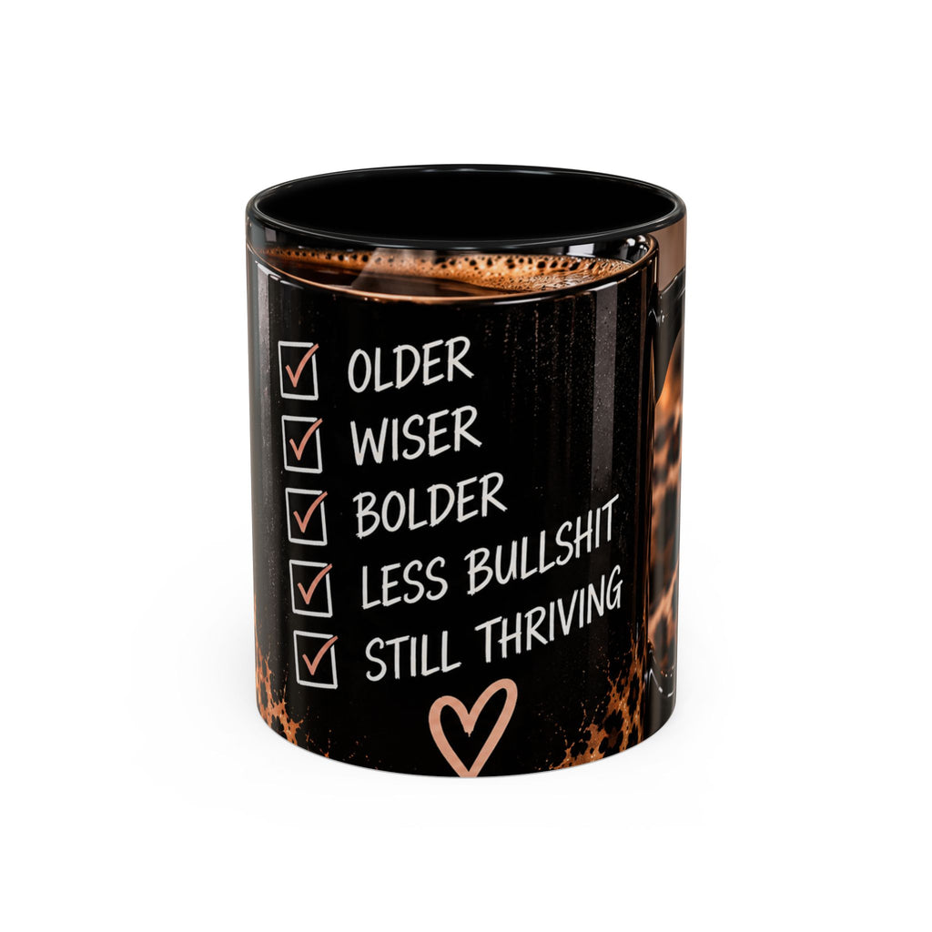 Still Thriving Coffee Mug — Older, Wiser, Bolder Leopard Accent 11/15oz