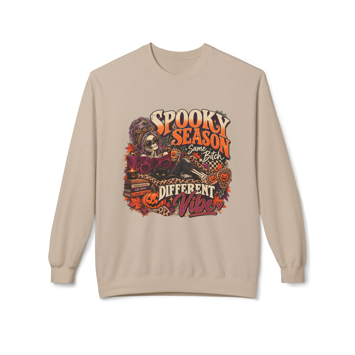 Spooky Season Crewneck Sweatshirt – Retro Halloween Graphic "Different Vibe"