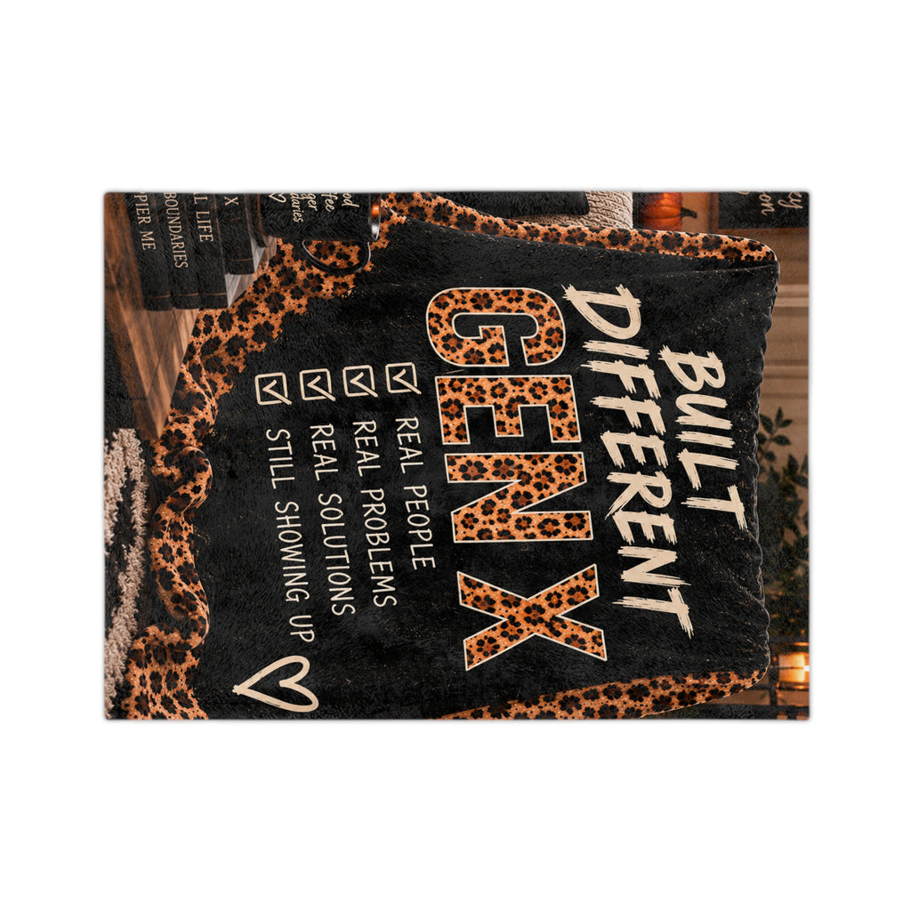 Gen X Leopard Throw Blanket – "Built Different" Microfiber Velveteen Blanket