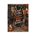 Good Coffee Darker Humor Microfiber Blanket — Halloween Coffee Lover Throw
