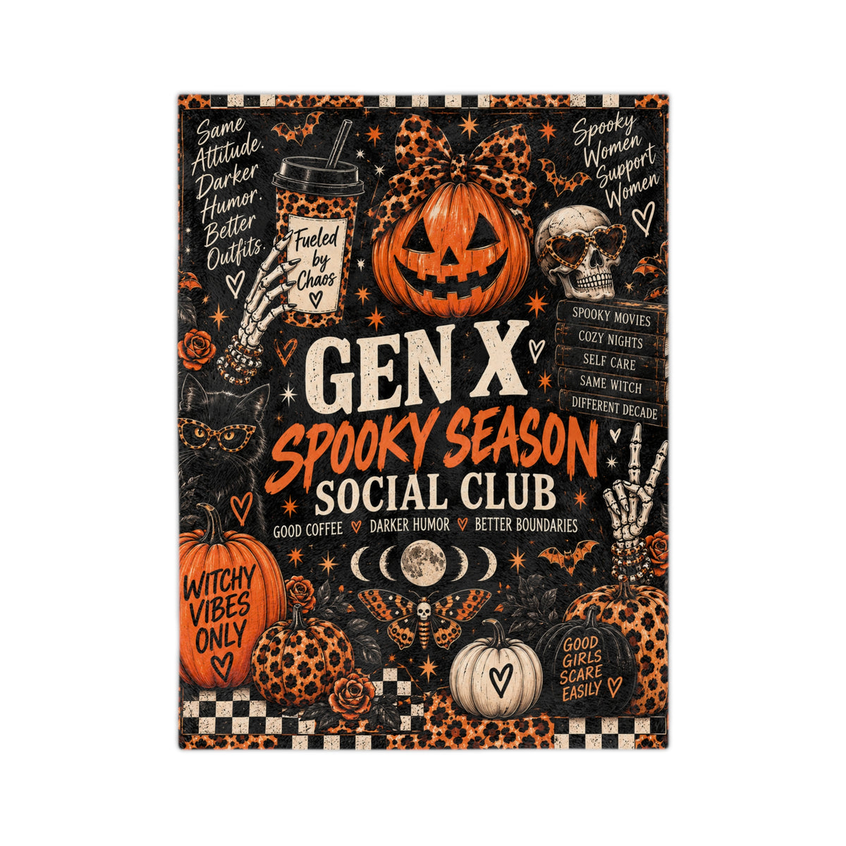 Gen X Spooky Season Social Club Blanket