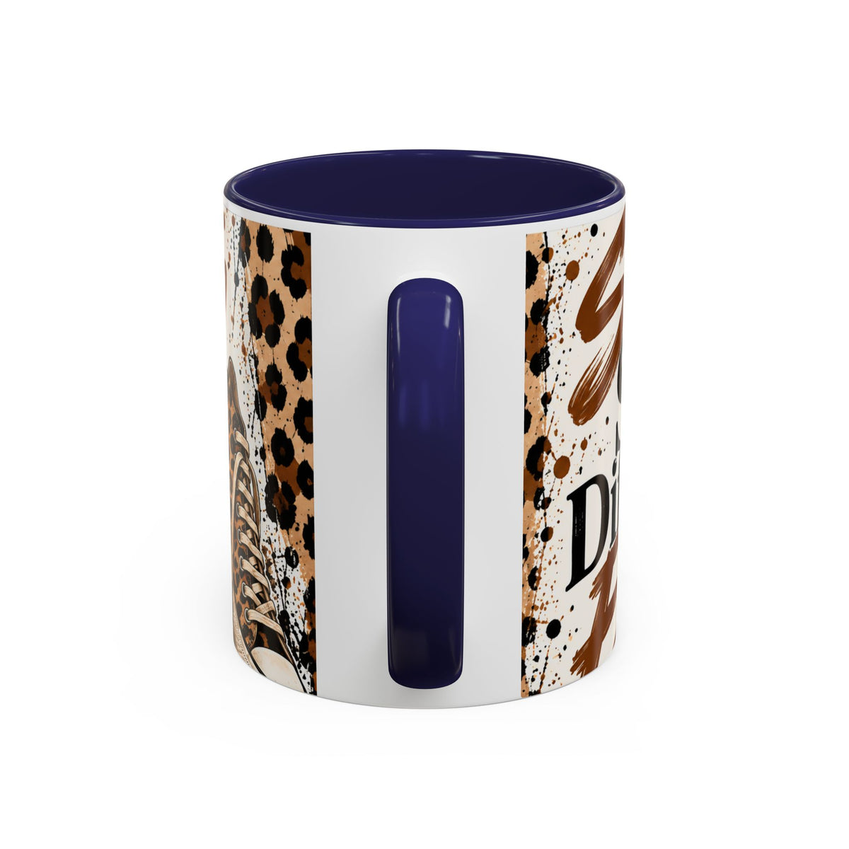 Coffee Lover Accent Mug — 'Good Coffee Bigger Mood' Leopard Design (11/15oz)