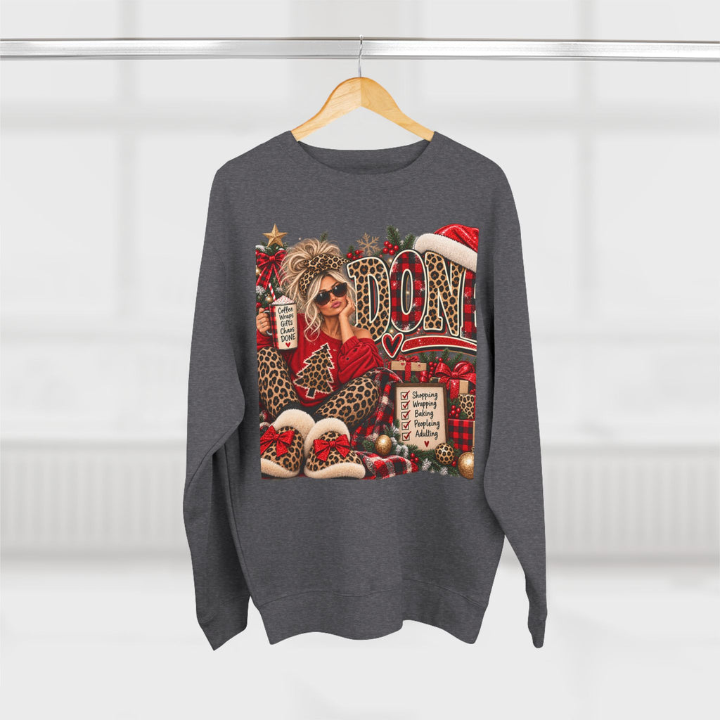 Christmas Mom Crewneck Sweatshirt - Leopard Santa Holiday Graphic
