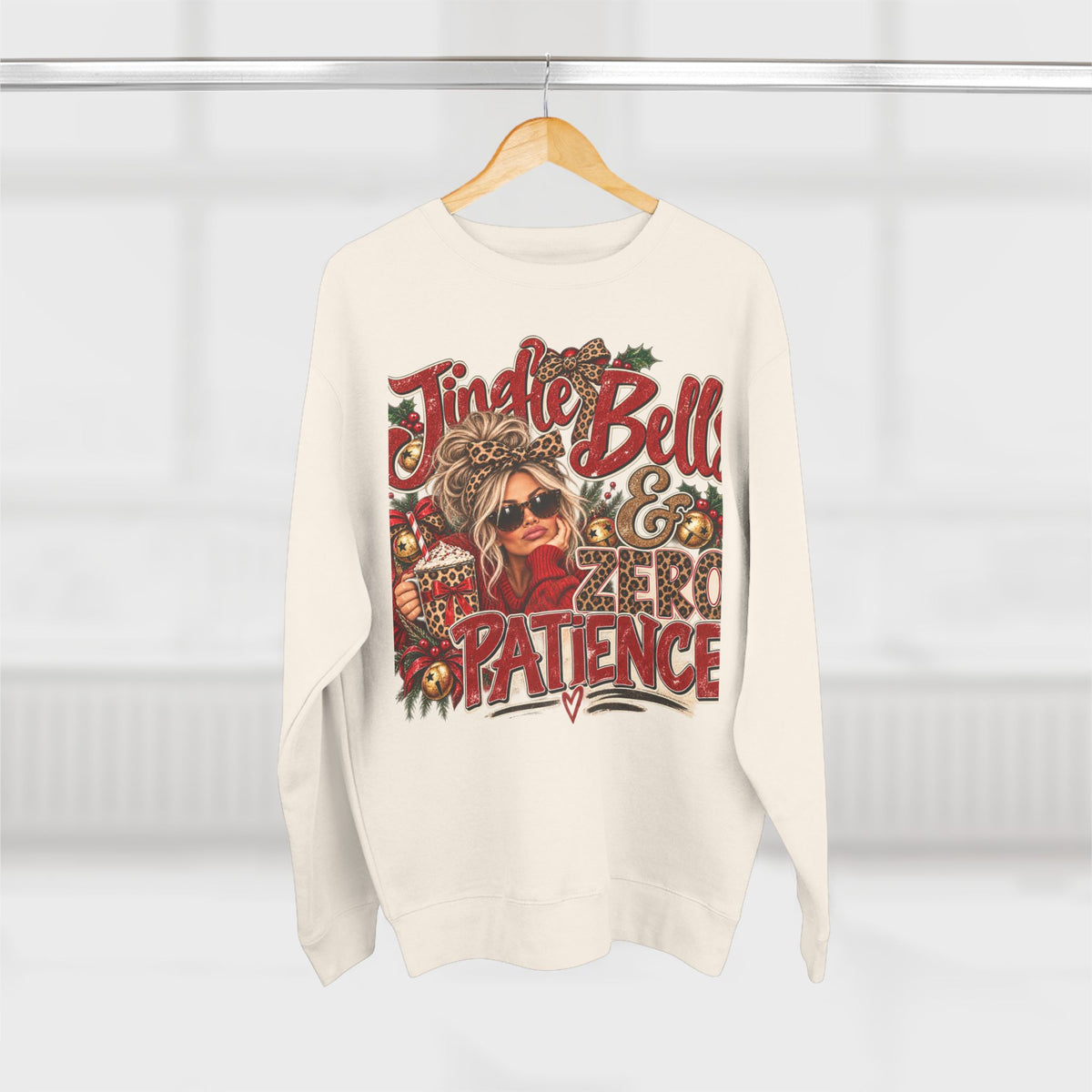 Jingle Bells & Zero Patience Sweatshirt - Funny Christmas Crewneck