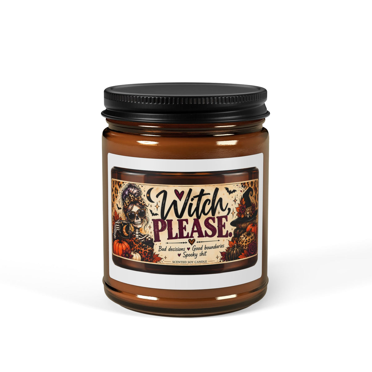 Witch Please label Candle | Amber Jar Soy Candle