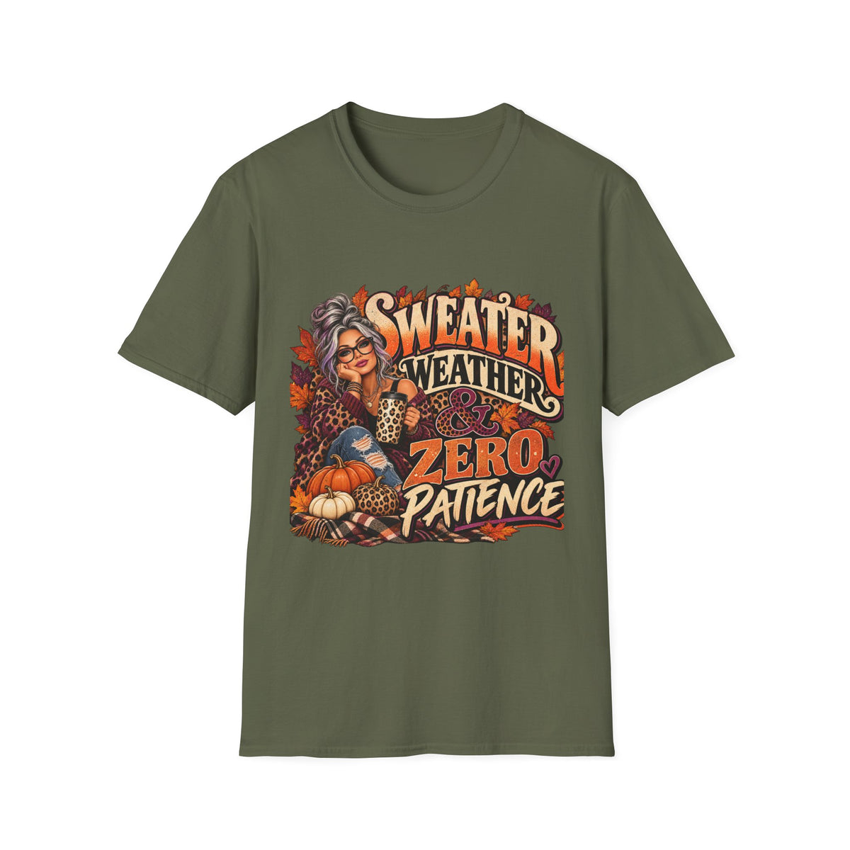 T-Shirt — "Sweater Weather, Zero Patience" Autumn Graphic Tee