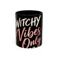 Witchy Vibes Only Accent Coffee Mug – Black Leopard Spellcaster Gift (11/15oz)