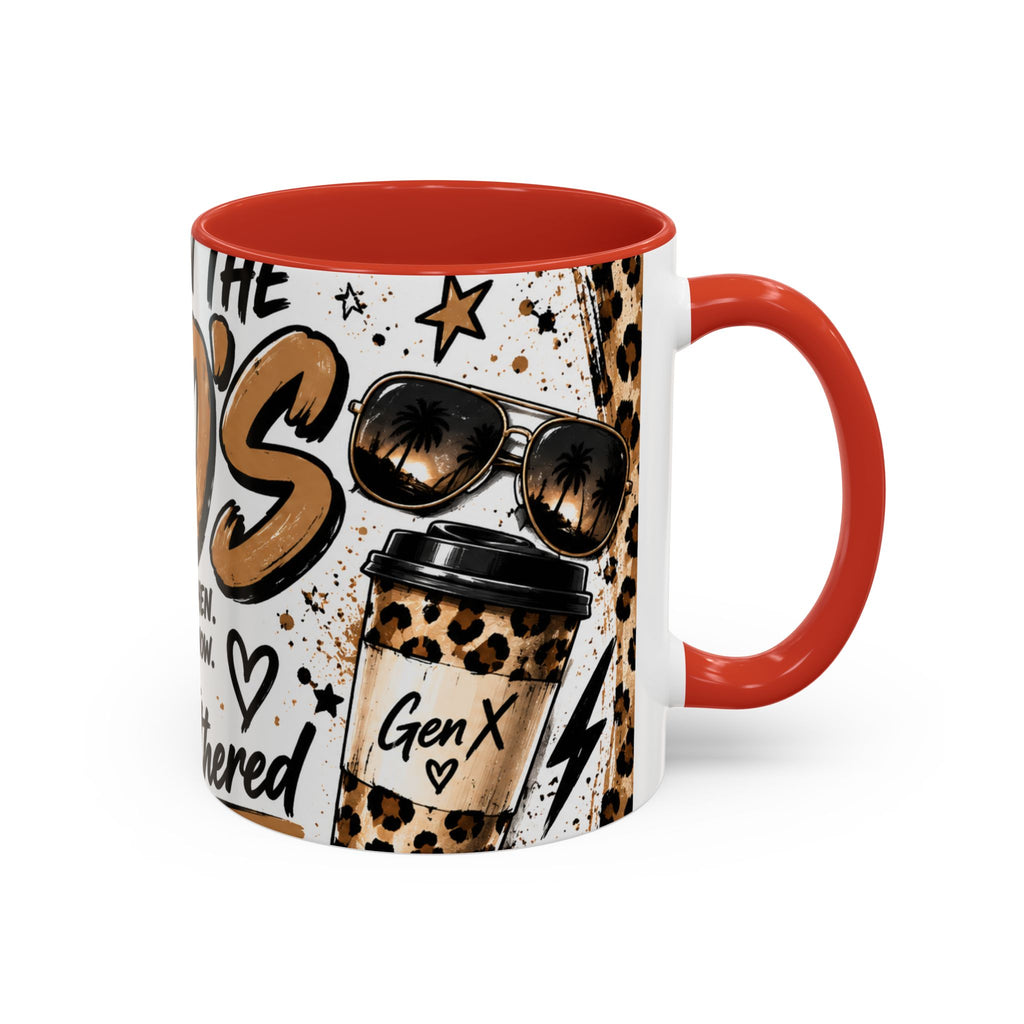 Built in the 80's Coffee Mug — Retro Gen X Leopard Travel Cup Design (11/15oz)