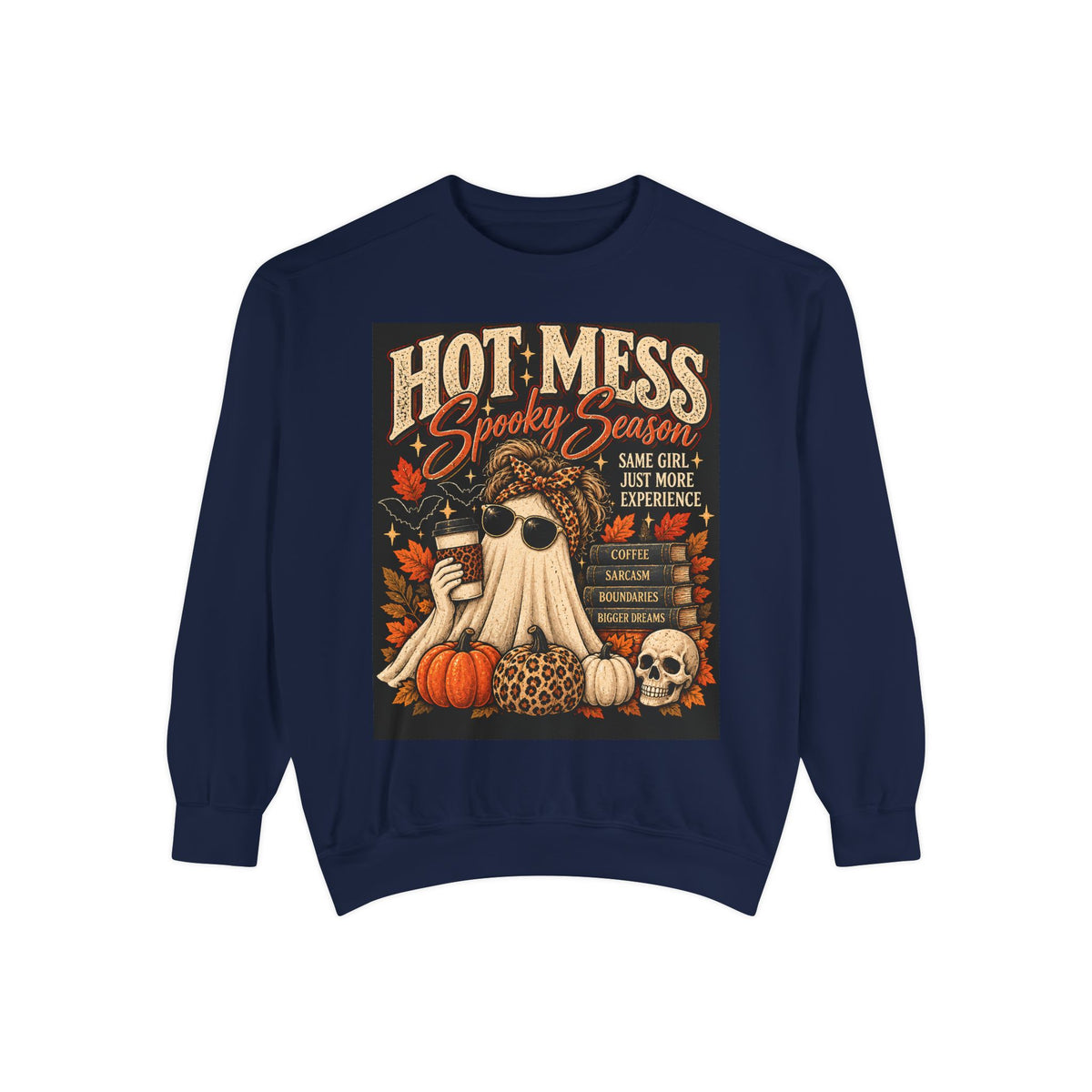 Hot Mess Spooky Season Sweatshirt | Gen X Halloween Crewneck | Vintage Fall Ghost