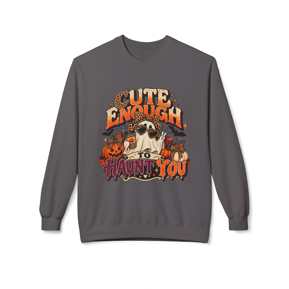 Halloween Pug Sweatshirt - "Cute Enough to Haunt You" Cozy Crewneck
