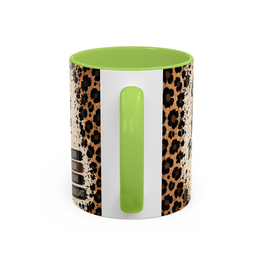 Gen X Fueled Accent Coffee Mug — “Same Attitude Different Decade” Leopard Design (11/15oz)