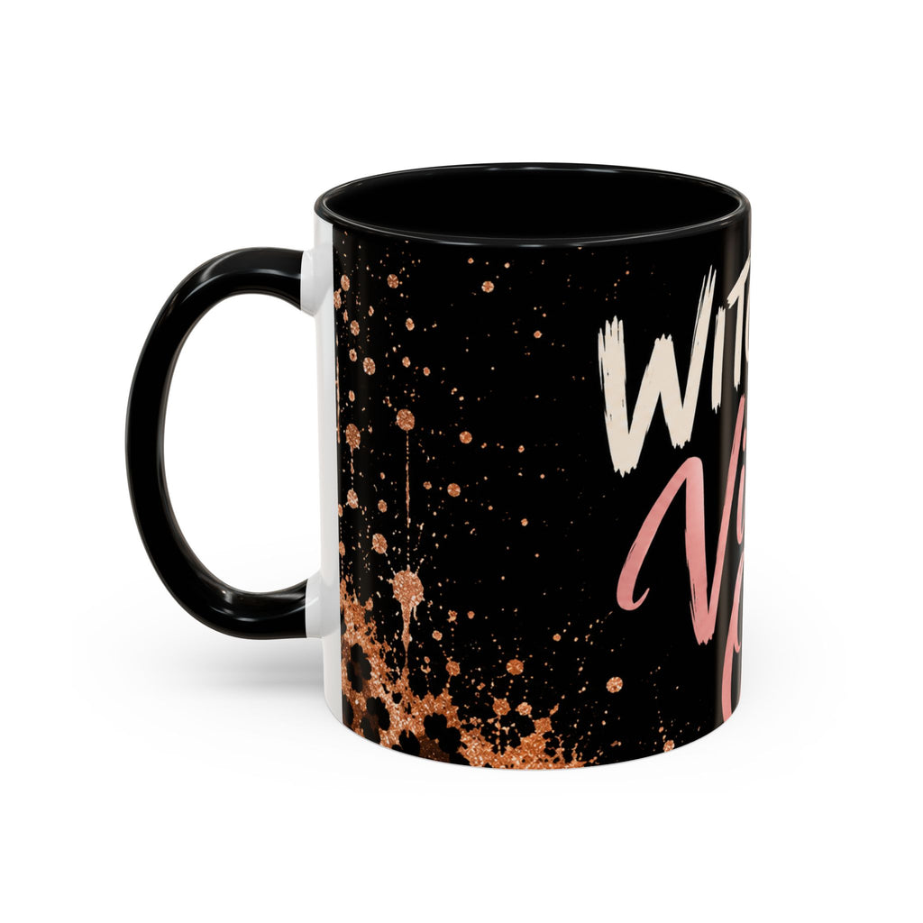 Witchy Vibes Only Accent Coffee Mug – Black Leopard Spellcaster Gift (11/15oz)