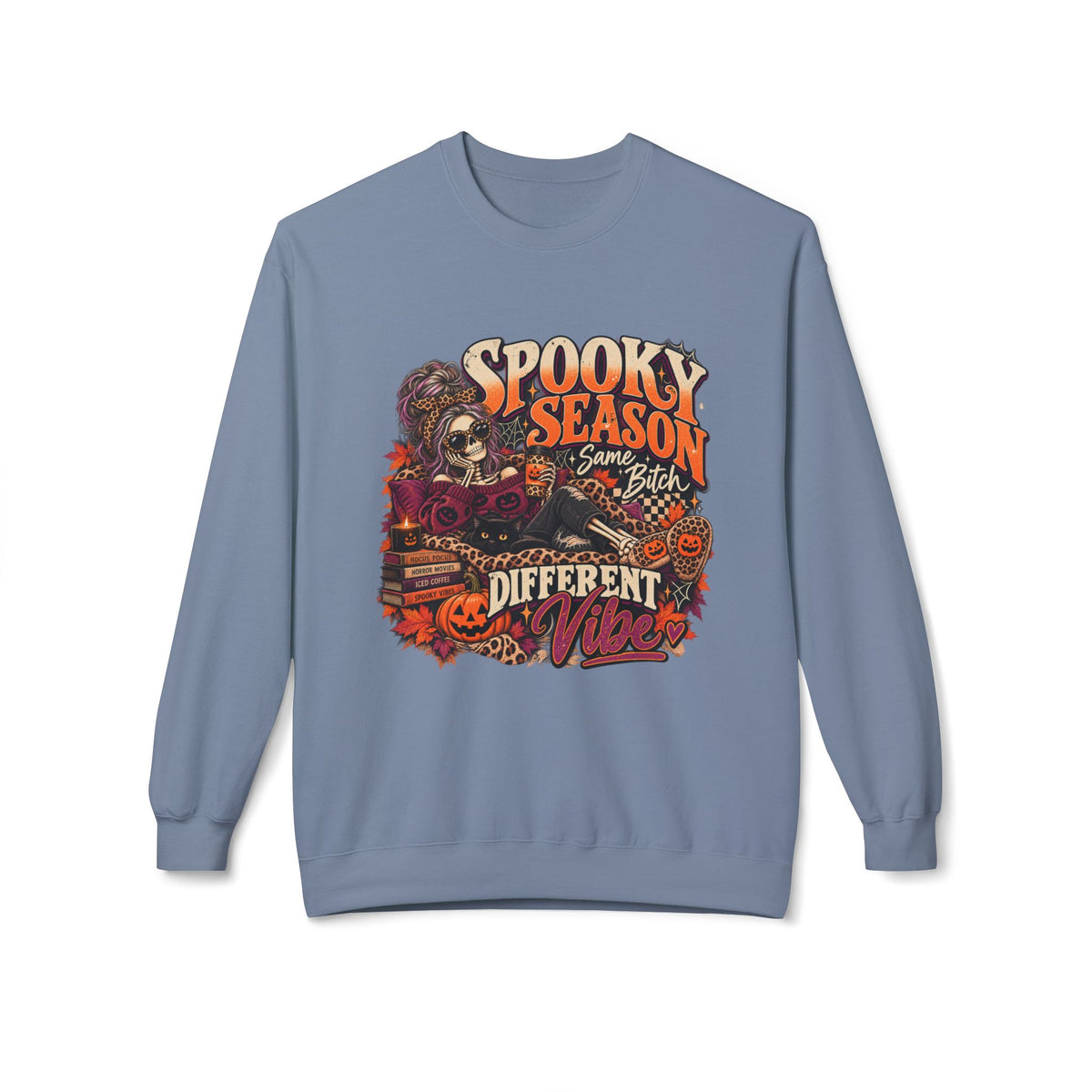 Spooky Season Crewneck Sweatshirt – Retro Halloween Graphic "Different Vibe"