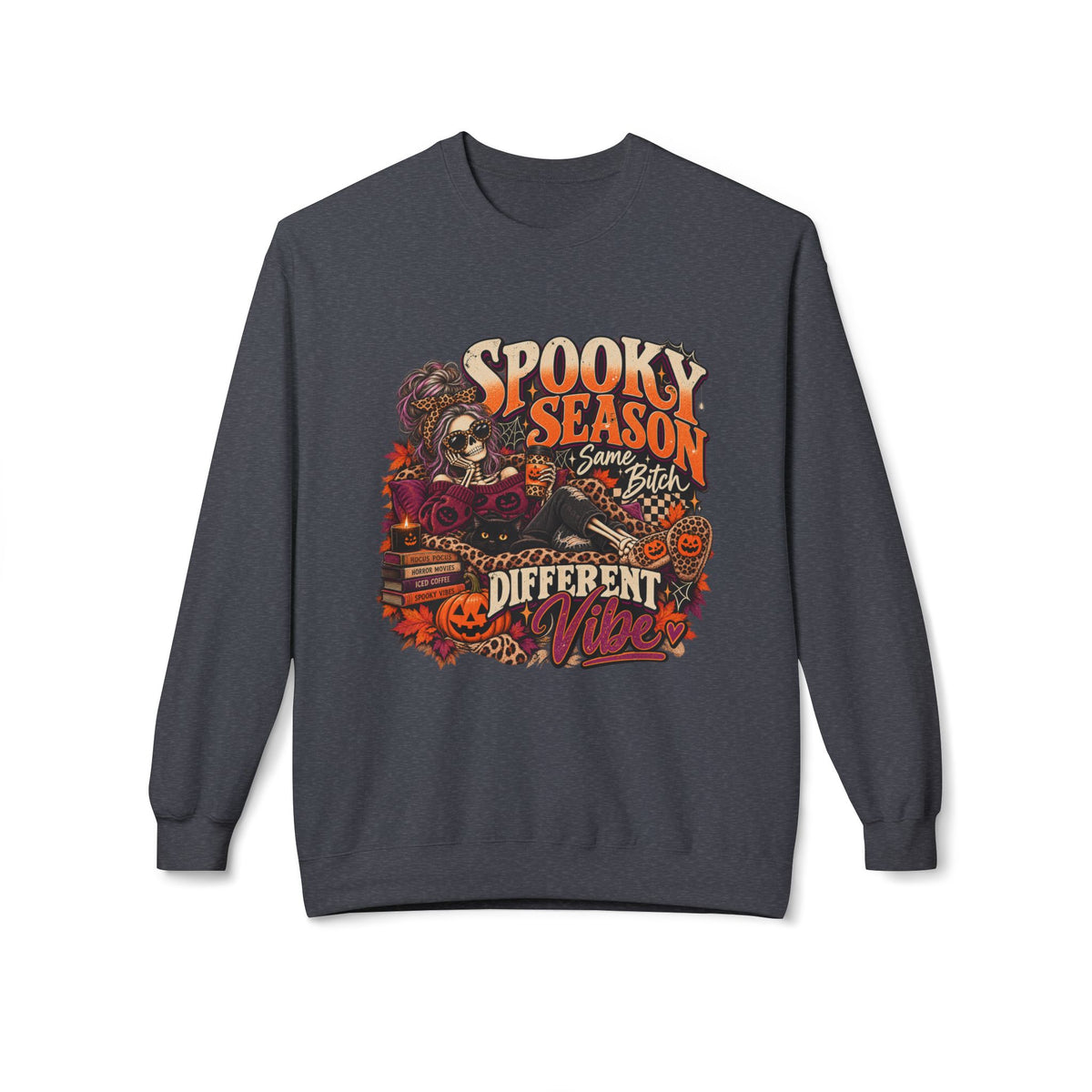 Spooky Season Crewneck Sweatshirt – Retro Halloween Graphic "Different Vibe"