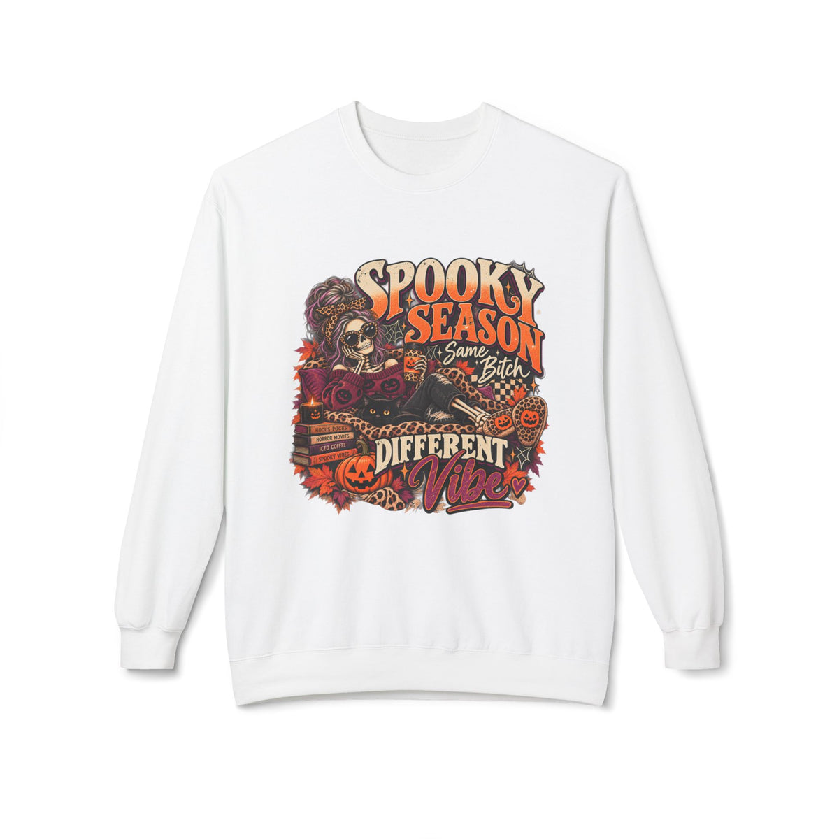 Spooky Season Crewneck Sweatshirt – Retro Halloween Graphic "Different Vibe"