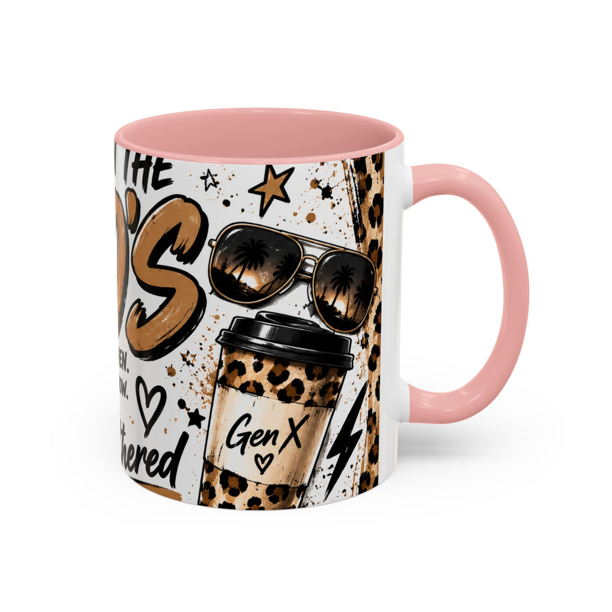 Built in the 80's Coffee Mug — Retro Gen X Leopard Travel Cup Design (11/15oz)