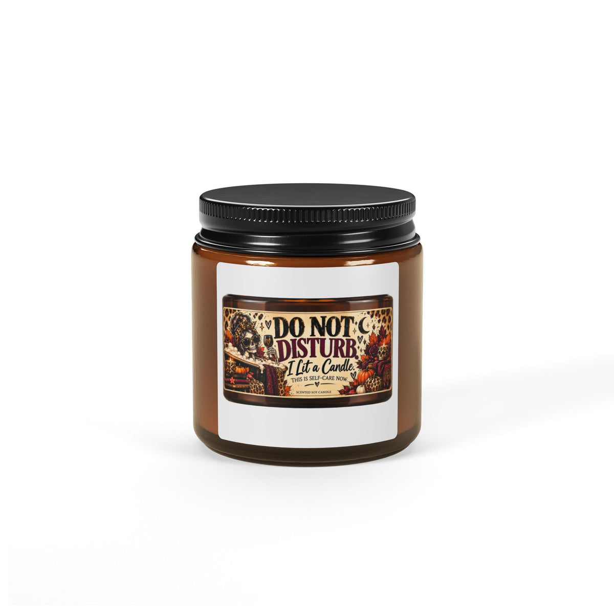 Do Not Disturb Soy Candle — Amber Jar Relaxing Autumn Scent