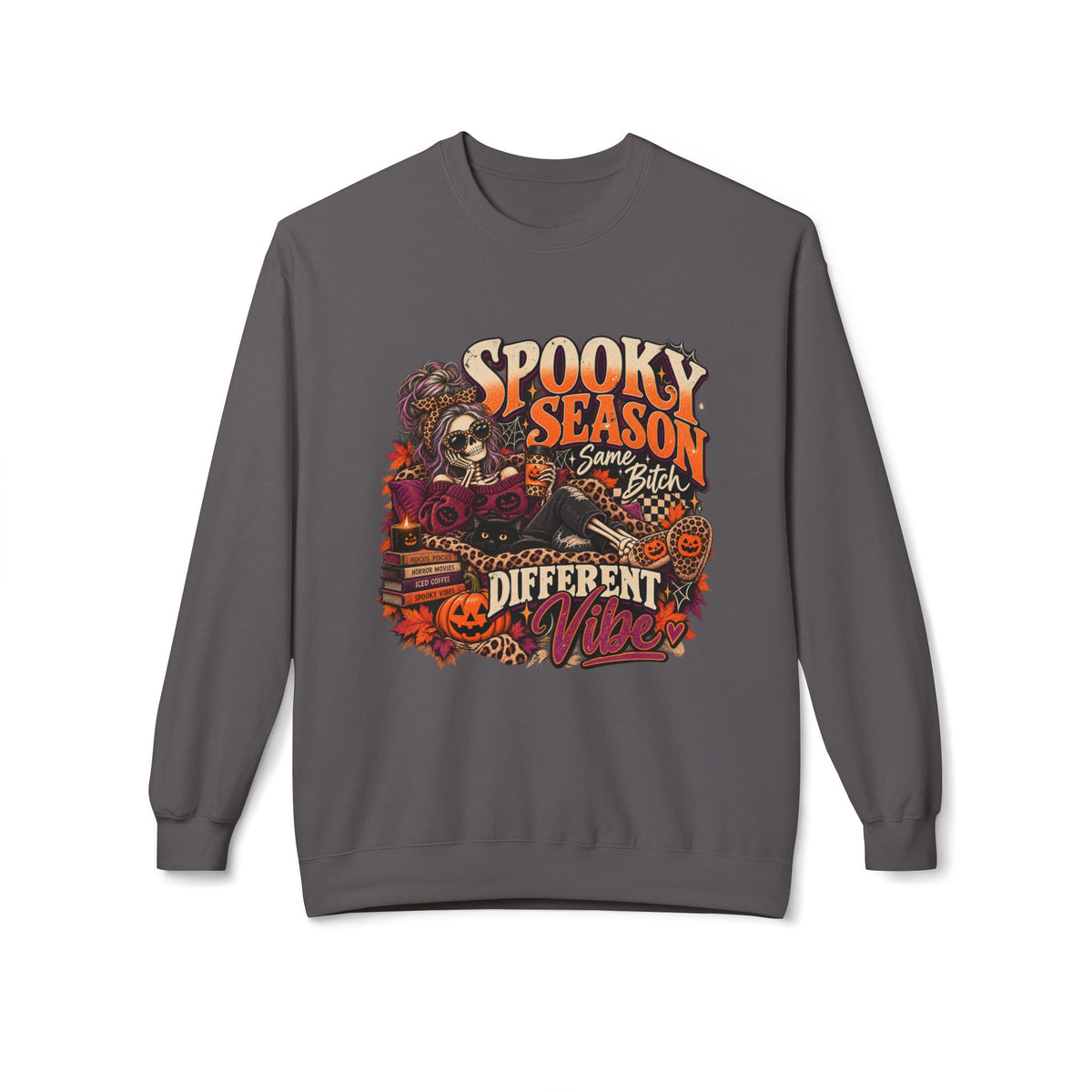 Spooky Season Crewneck Sweatshirt – Retro Halloween Graphic "Different Vibe"