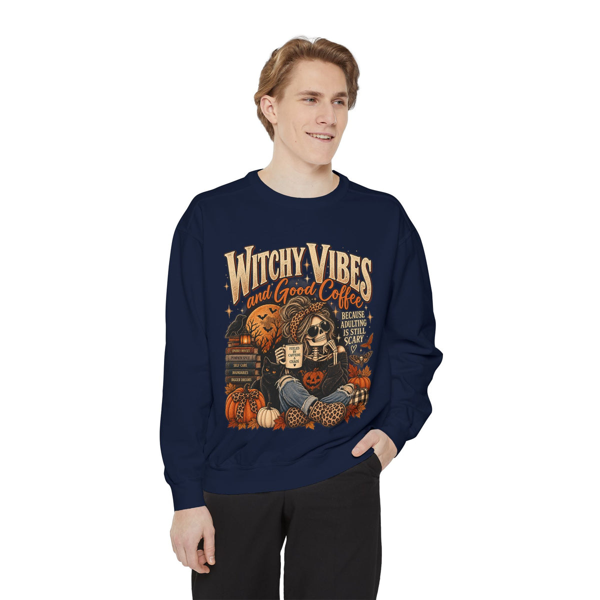 Witchy Vibes & Good Coffee Sweatshirt | Vintage Halloween Crewneck | Gen X Fall Style