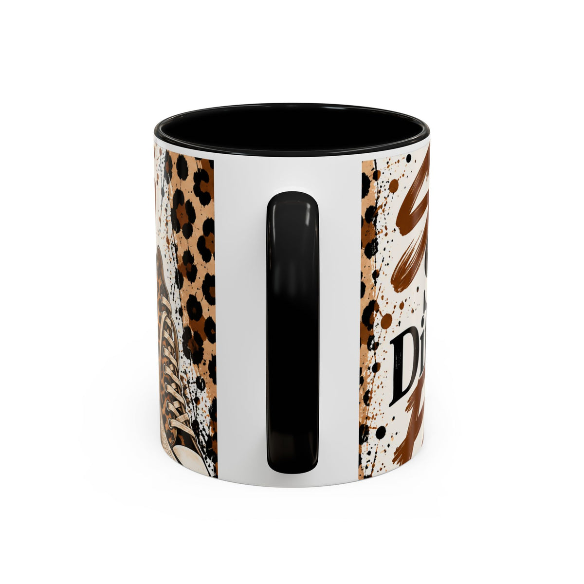 Coffee Lover Accent Mug — 'Good Coffee Bigger Mood' Leopard Design (11/15oz)