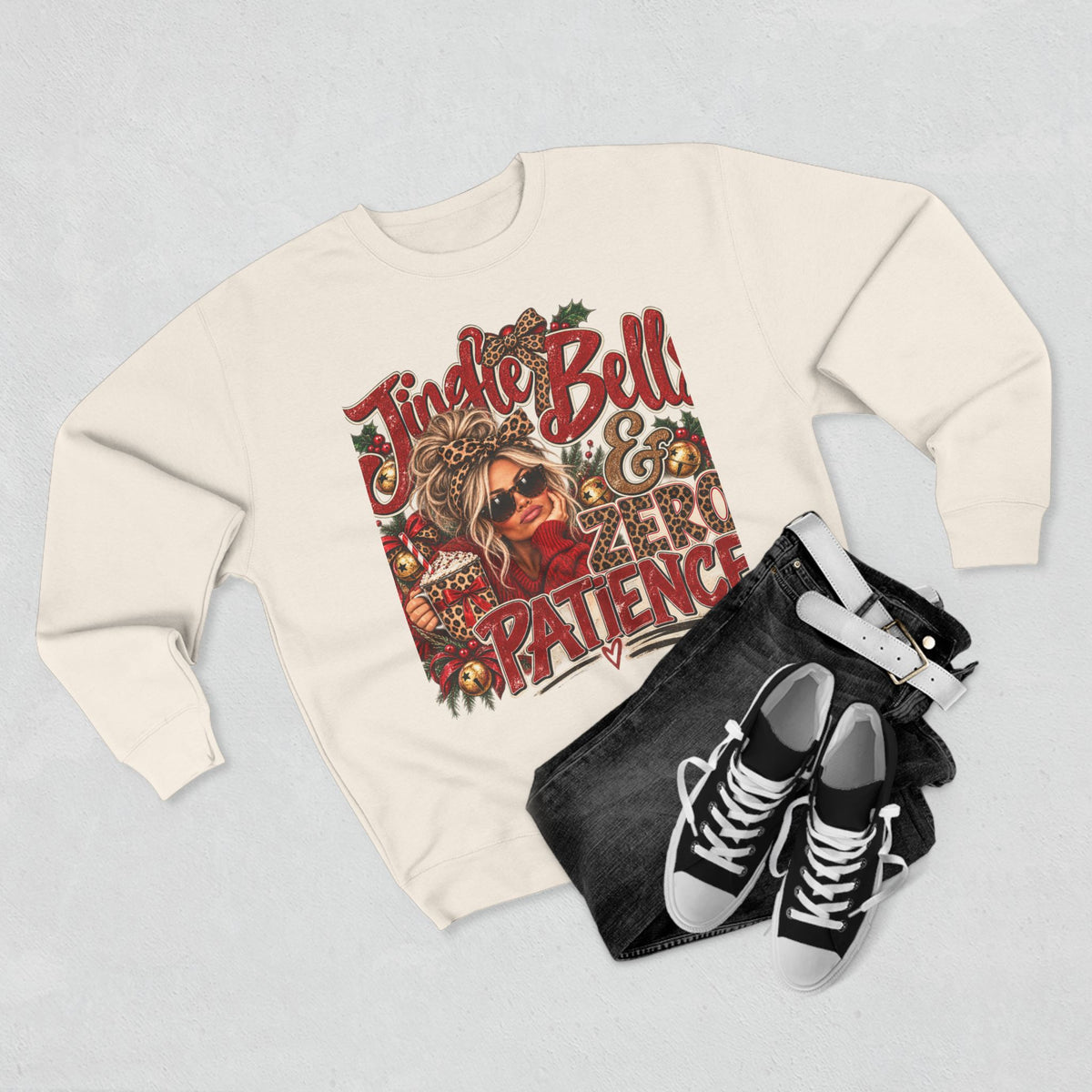 Jingle Bells & Zero Patience Sweatshirt - Funny Christmas Crewneck