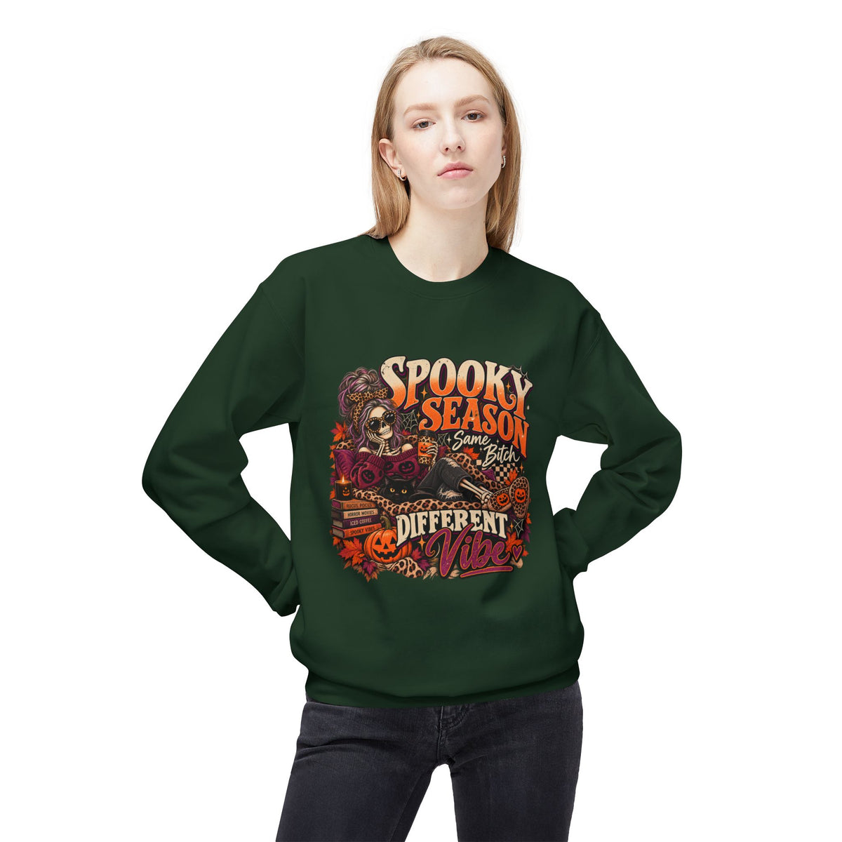 Spooky Season Crewneck Sweatshirt – Retro Halloween Graphic "Different Vibe"