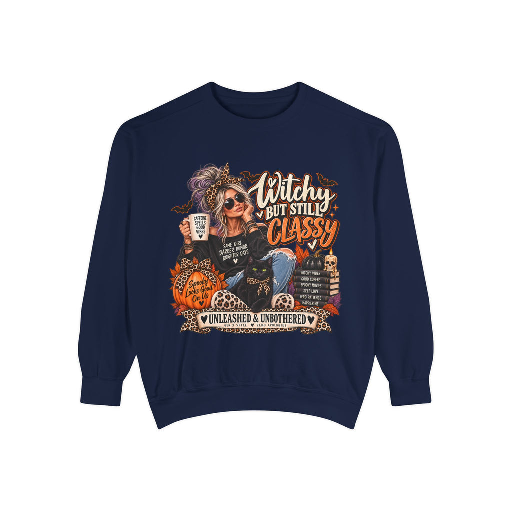 Witchy But Still Classy Sweatshirt — Halloween Graphic Crewneck