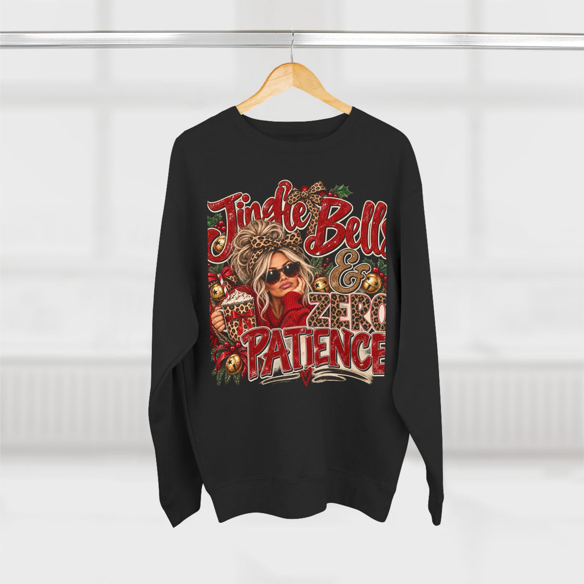 Jingle Bells & Zero Patience Sweatshirt - Funny Christmas Crewneck