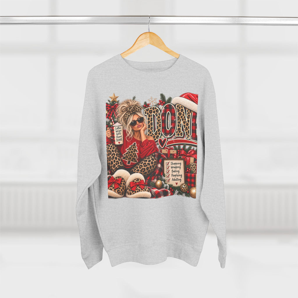 Christmas Mom Crewneck Sweatshirt - Leopard Santa Holiday Graphic