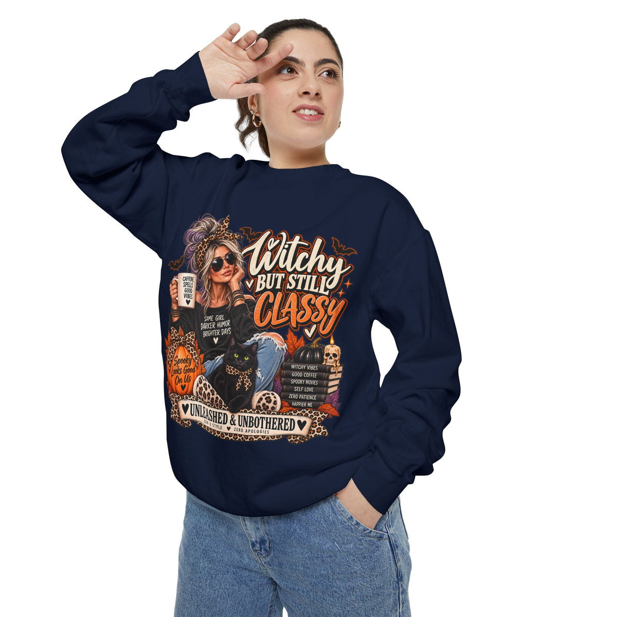 Witchy But Still Classy Sweatshirt — Halloween Graphic Crewneck