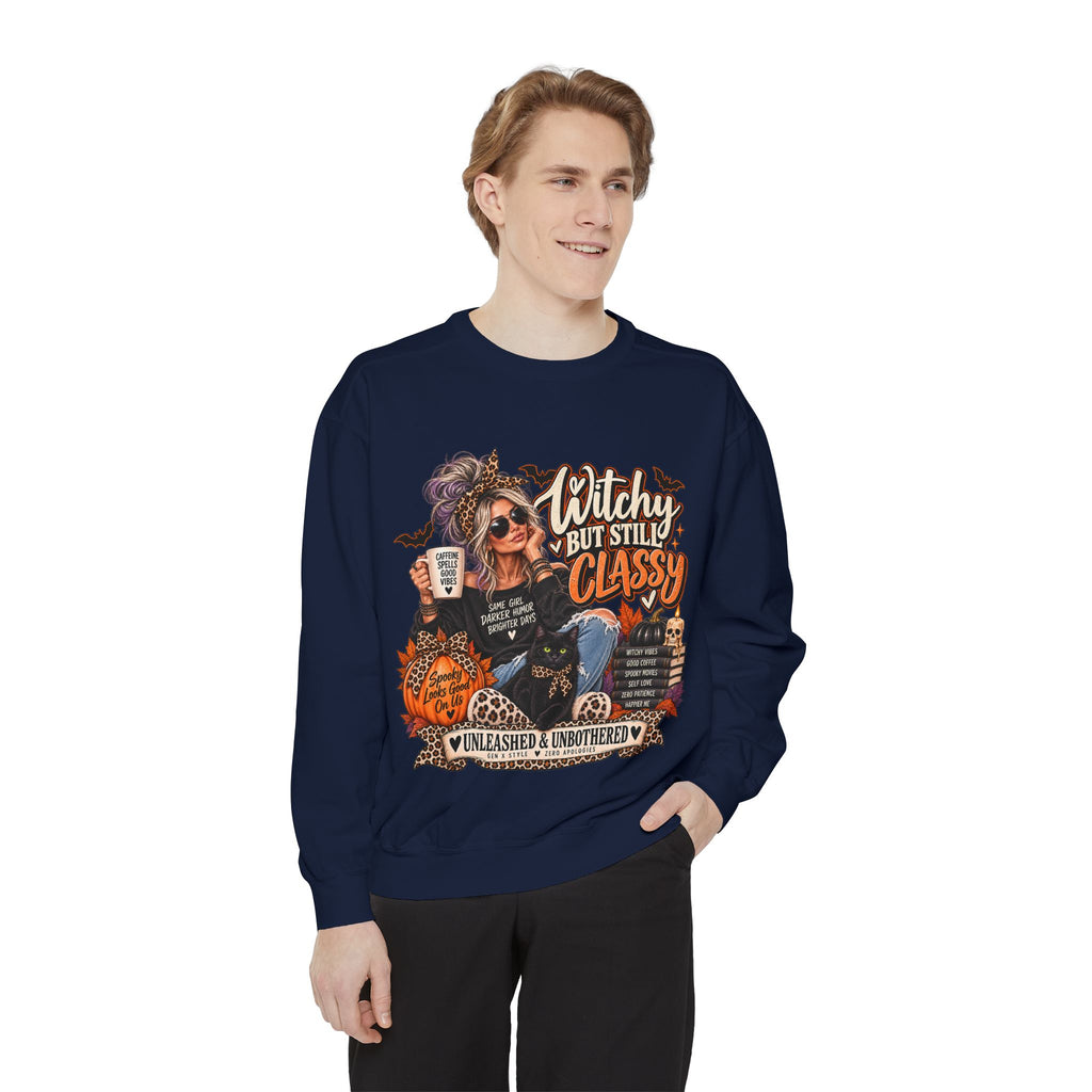 Witchy But Still Classy Sweatshirt — Halloween Graphic Crewneck
