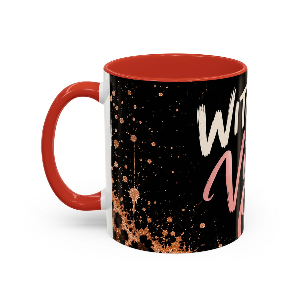 Witchy Vibes Only Accent Coffee Mug – Black Leopard Spellcaster Gift (11/15oz)