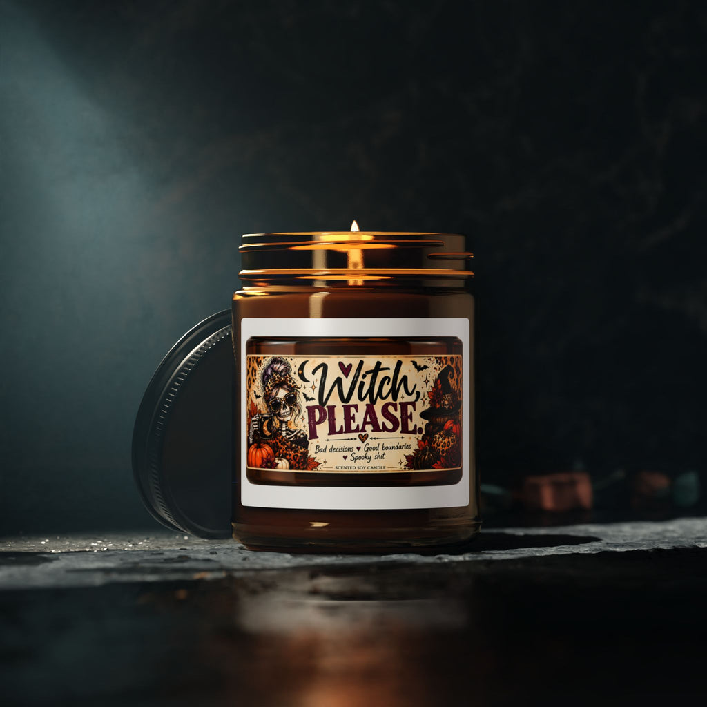 Witch Please label Candle | Amber Jar Soy Candle