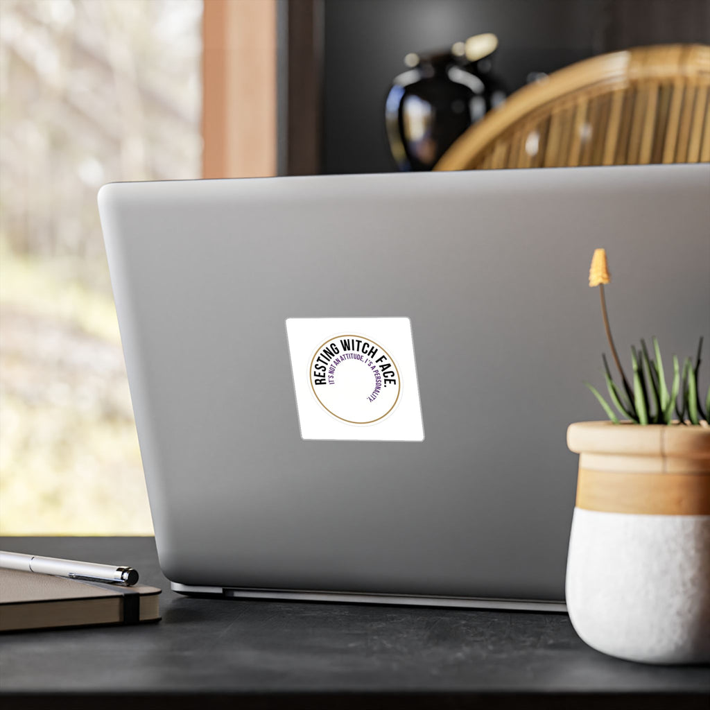 Resting Witch Face Vinyl Sticker — "It's Not An Attitude, It's A Personality" Kiss-Cut Decal